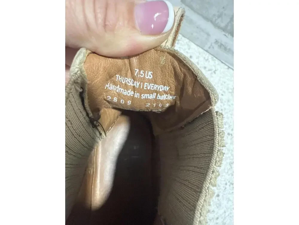 Thursday Boot Company Women's Dreamer Chelsea Boot in Beige Leather